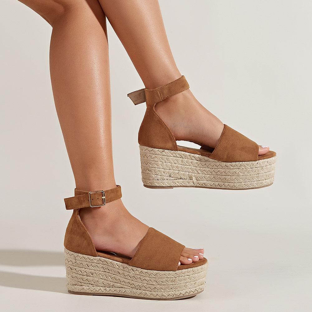 

Новые эспадрильи на платформе с танкеткой, летние модные удобные офисные женские пляжные туфли 40