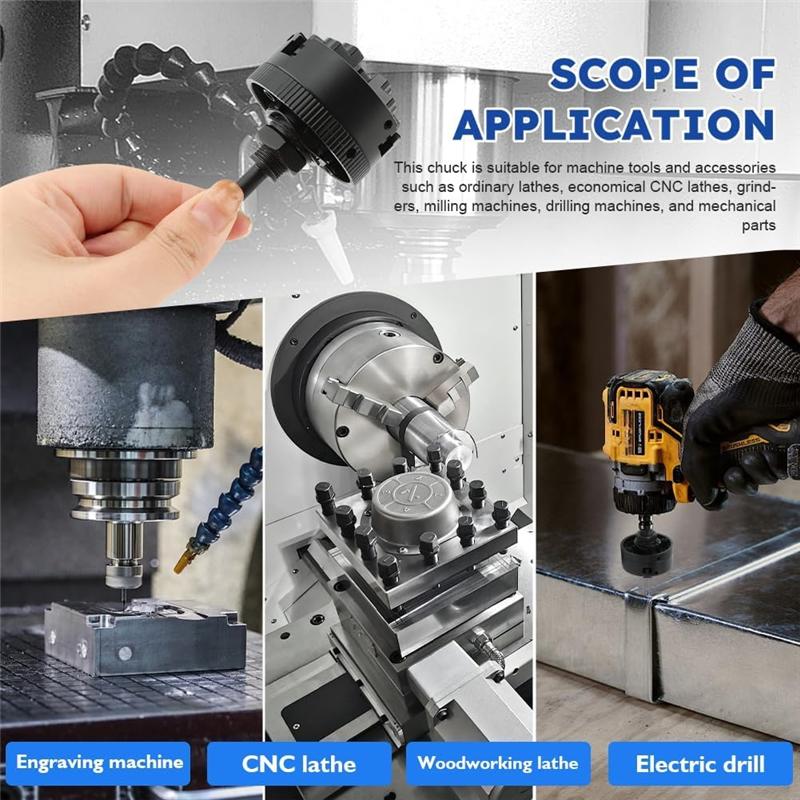 Extension Three Jaw Chucks And Connecting Rod Set, Mini Lathe Chuck Set,3 Jaws Self-Centering Lathe Chucks, Z011