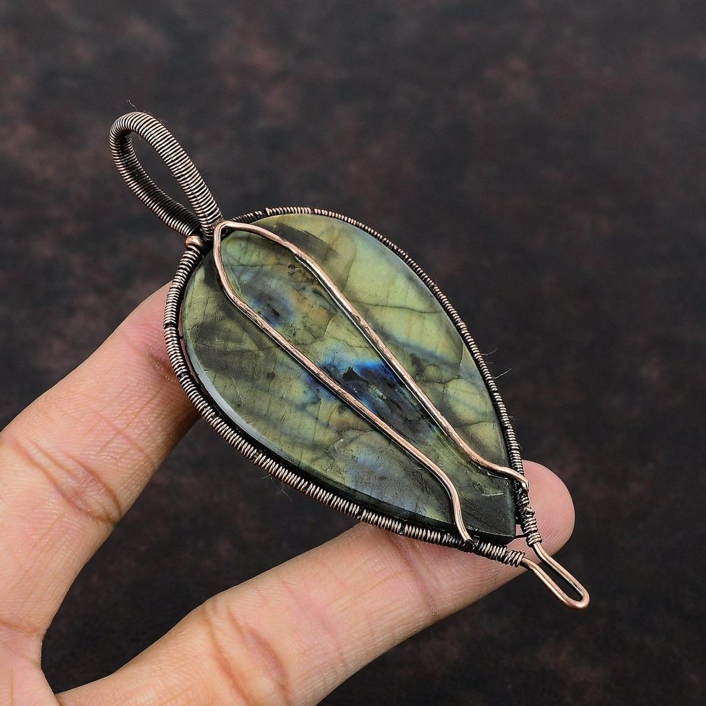 Tree Of Life Labradorite Pendant Copper Wire Wrapped Pendant Handmade Pendant Copper Jewelry Gemstone Pendant Tree Of Life Jewelry For Gift