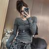 Plus Size Slim Fit Spicy Girl Letter Print Long Sleeve Top for Autumn 2025 - Flattering Base Layer T-shirt Ins Trend
