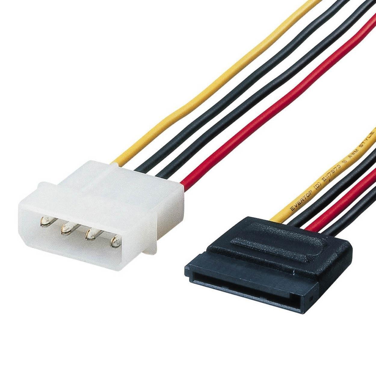

ELECOM Serial ATA Power Conversion Female Connector to Male SATA Power Connector to Female Cable, 4-pin 4-pin 15-pin Connector, CFD-SAT2P05