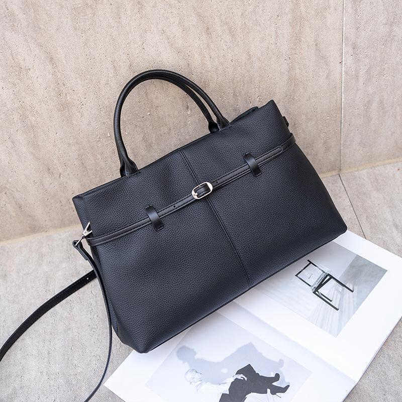 Retro Genuine Leather Women's Bag New Large Capacity Commuting Platinum Bag Women's Shoulder Bag Hand Tote Bag