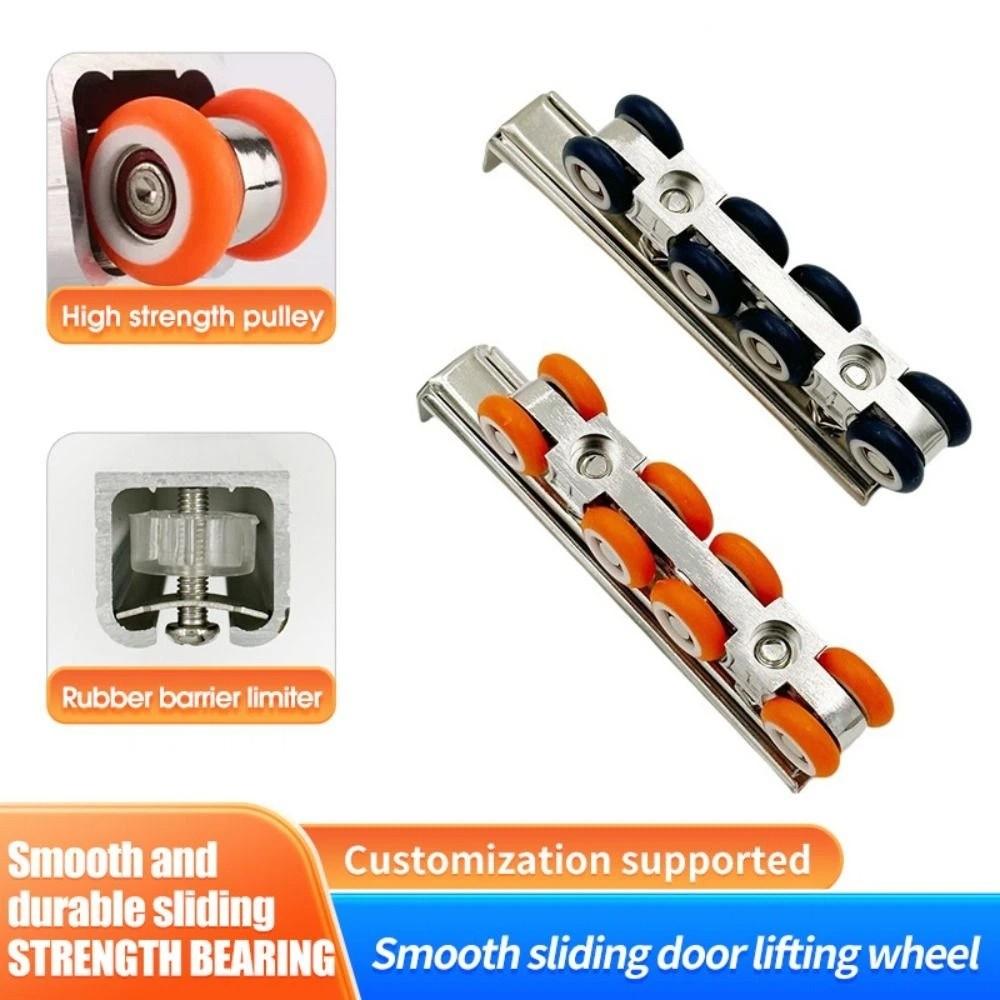 2 PCS Sturdy Sliding Door Kit External Rail Sliding Casters Sliding Door Carriage  Through Door