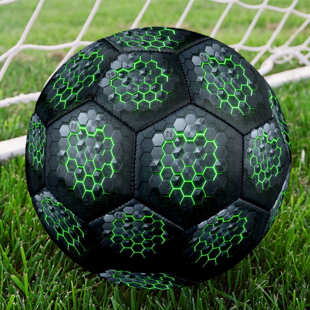 1pc Hexagonal Grid Network Themed Soccer Ball, Size 5, Lightweight PVC Material, Outdoor Training Soccer Ball Gift. q62260