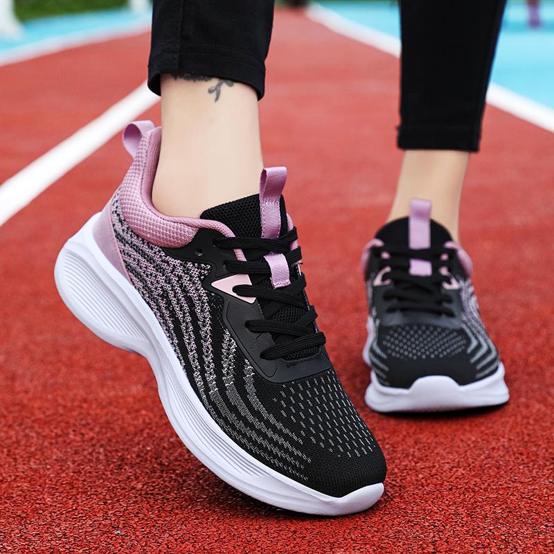Knitted Running Sports Shoes Women Breathable Mesh Casual Sneakers Soft Sole Comfort Outdoor Trainers for Walking Jogging