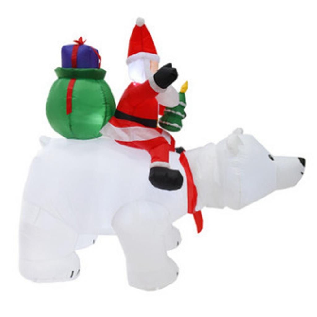Christmas Inflatable Polar Bear 6.8FT Waterproof Christmas Blow Up Yard Decoration with LED Lights