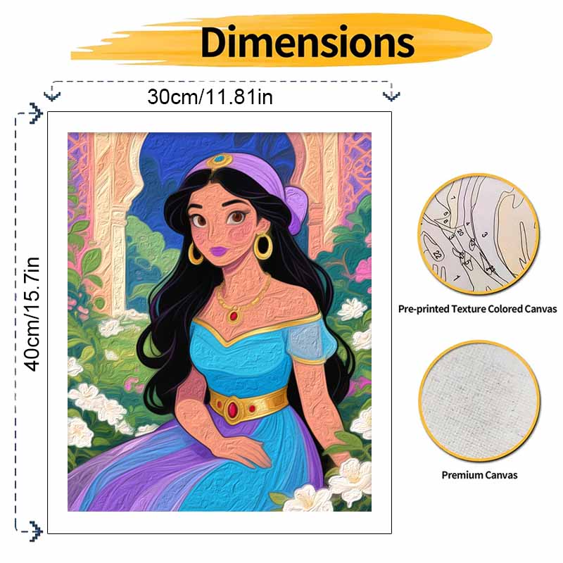 Disney Princess Jasmine Oil Painting Art Kit Handmade Painting Diy Home Decoration