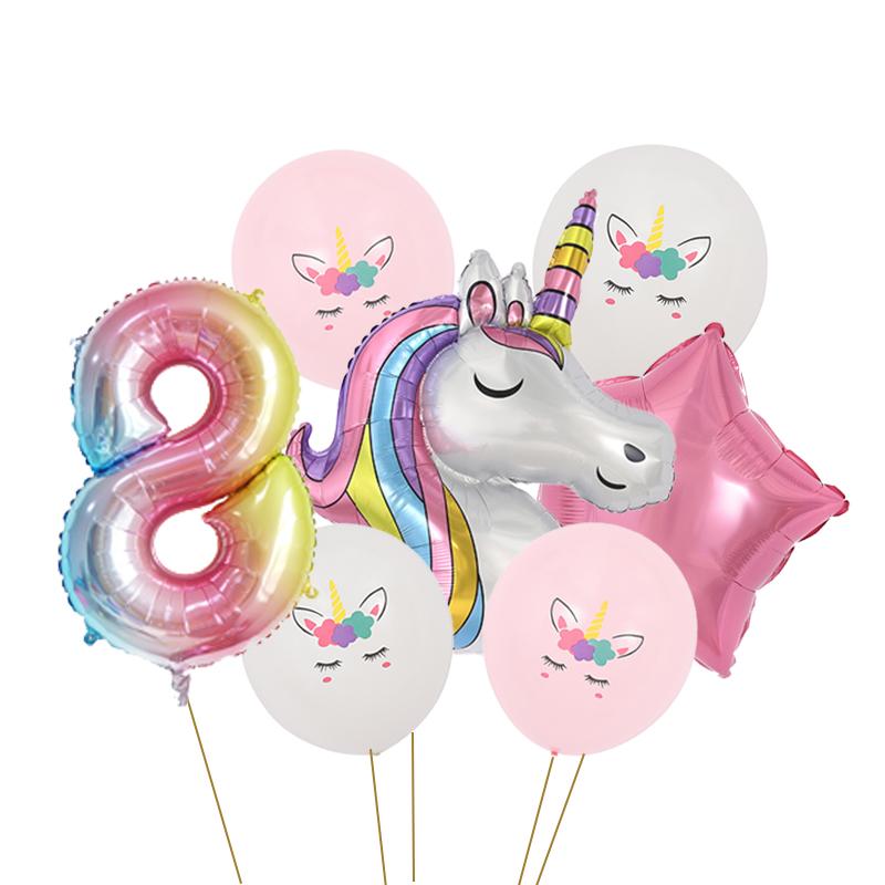 147Pcs Unicorn Birthday Balloons Arch Garland Kit Happy Birthday Banner for Girls Unicorn Birthday Party Decorations Baby Shower
