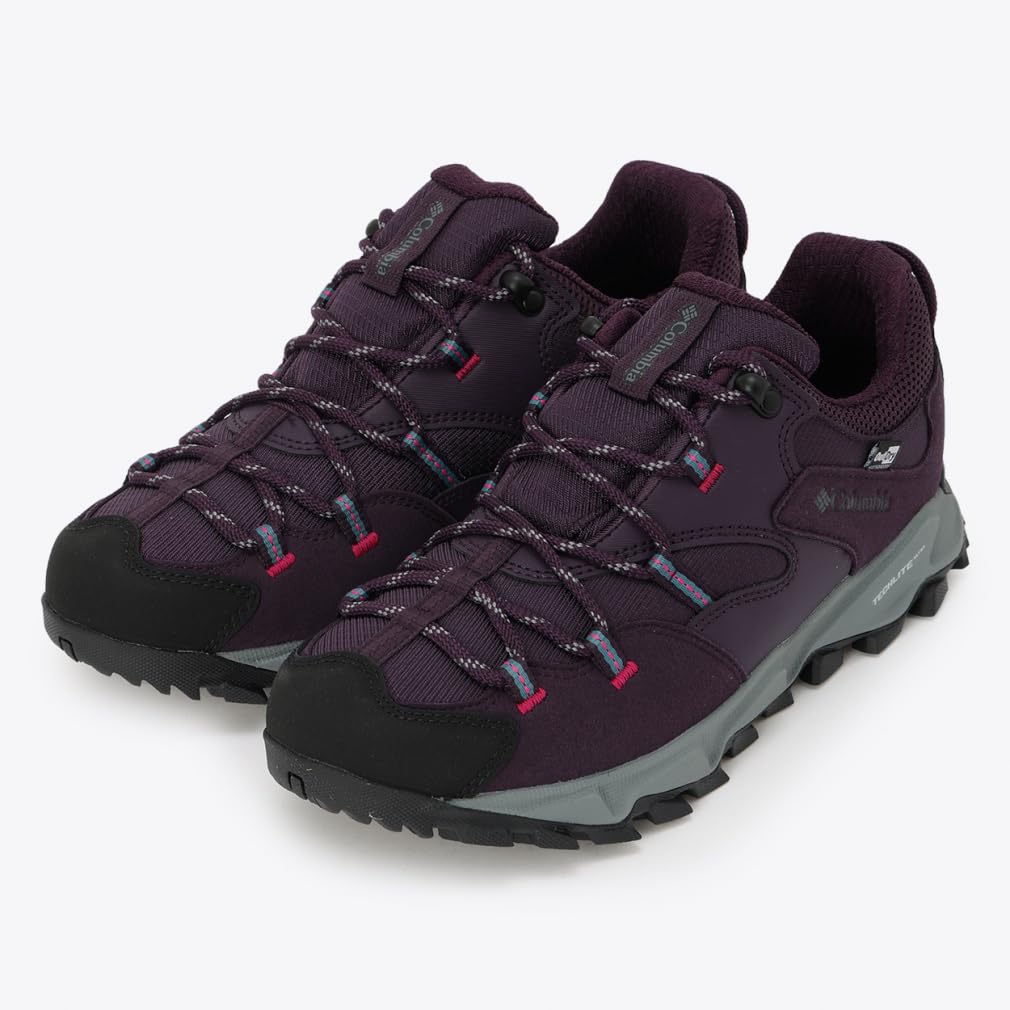 Columbia Saber Six Low Outdry Wide Hiking Size Dark Wild YK5037 Shoes, Women's, 25.0cm, Plum, Fuchsia,