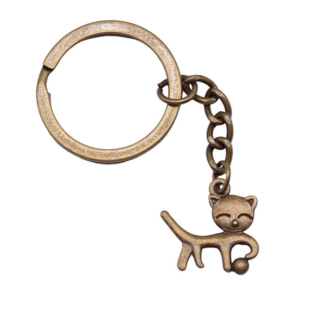 Cat Keychain Poultry Charm Pet Lover Key Holder 28mm Ring