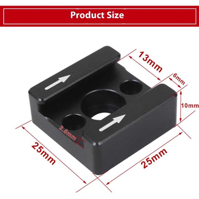Cold Shoe Mount Adapter 1/4inch Screw Mounting Hole For Digital DSLR Camera Rig/Cage/Cheese Plate/ Video/Flash Light