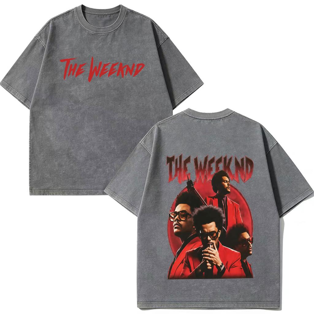 The Weeknd After Hours Til Dawn Tour 2026 Print Vintage Washed Tshirts Men Women Fashion T Shirt Casual Short Sleeve Tshirts