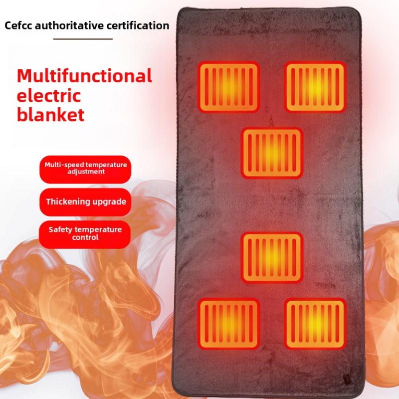 XiaomiUSB Electric Blanket Outdoor 6-zone Plush Thickened Fast Heating Mattress Car Temperature Adjustable Warm Heating Blanket