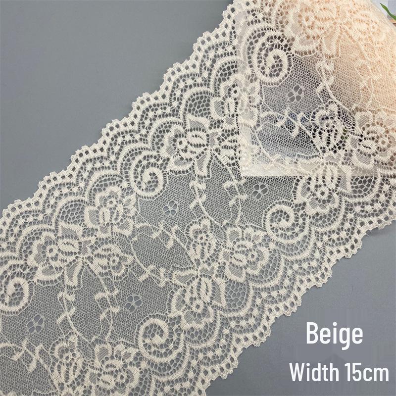 15cm Colorful Soft Elastic Lace Trim for Lingerie and Skirt Hem