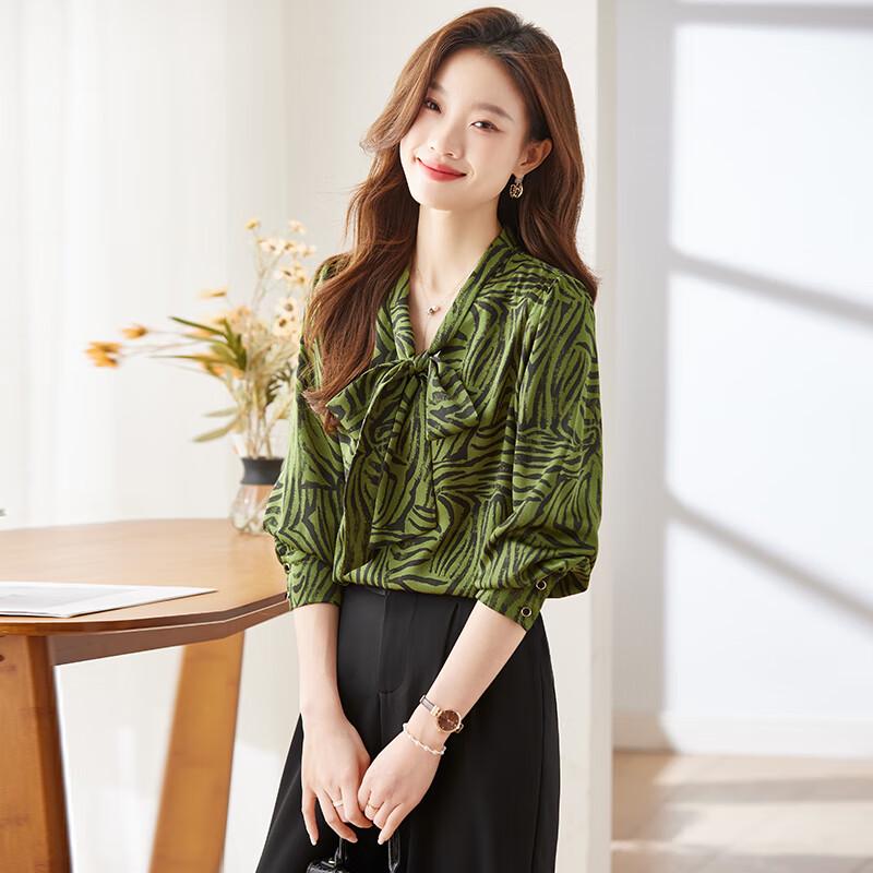 Women's Floral Chiffon Long Sleeve Blouse