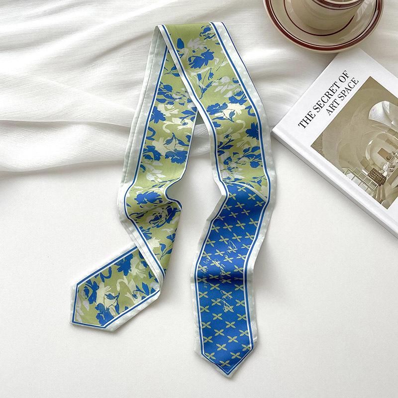 New Luxury Brand Model Small Silk Scarf Women Hair Band Bag Handbag Handle Ribbon Scarf Band Neck Scarves Neckerchief