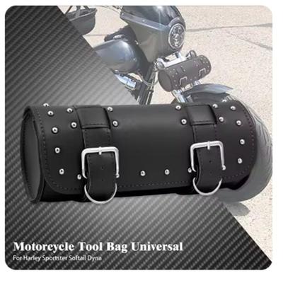 Bolsa universal para sillín de motocicleta, bolsa de herramientas para motocicleta, bolsa de almacenamiento impermeable de cuero para motocicleta, bolsa para manillar
