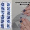 12-Grid Mini Nail Art Rhinestones, Colorful Irregular Champagne Crystals, Super Flash Flatback Nail Accessories.