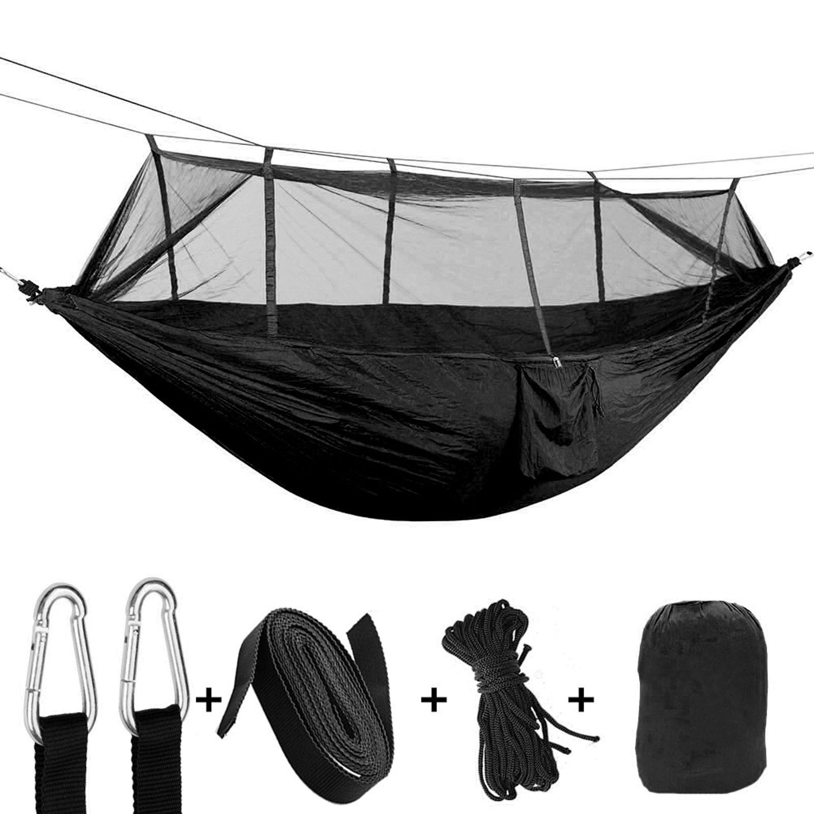 

Outdoor Camping Double Green Sky Tent Hammocks With Mosquito Net 260x140CM чёрный
