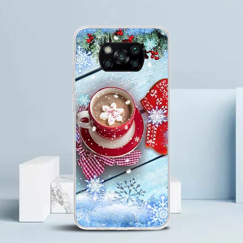 Winter Coffee Christmas Phone Case For Xiaomi Poco F7 Ultra X5 X6 X7 Pro M7 Redmi 15C 15 13C 13 12C 12 10C 10 10A 9 9C 9A 9T Cov