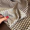 New High-end Twill Silk Plaid Large Square Scarf Women's Fashion Light Luxury Decoration with Scarf Sunscreen Silk Scarf