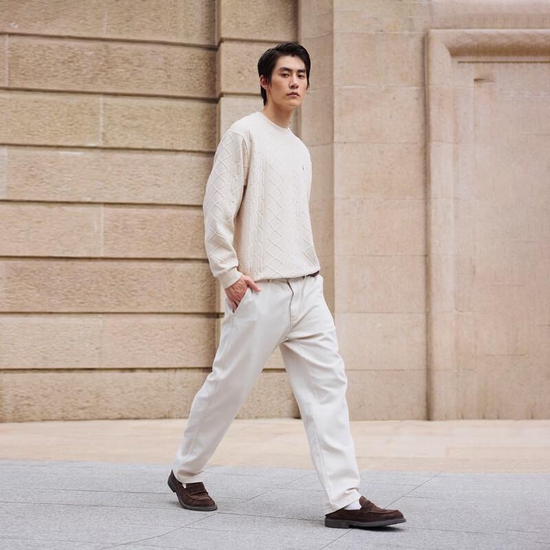 Jack&Jones Men's Autumn Textured Jacquard Crew Neck Sweatshirt