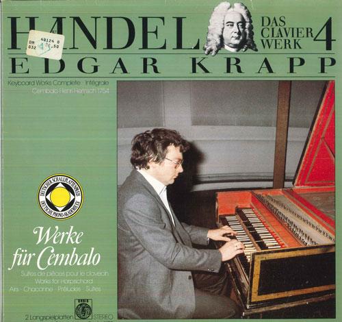 LP Record EDGAR KRAPP - Haendel Das Clavier Werk 4 Werke Fu 401240 ORBIS 1981 Germany Classical Used