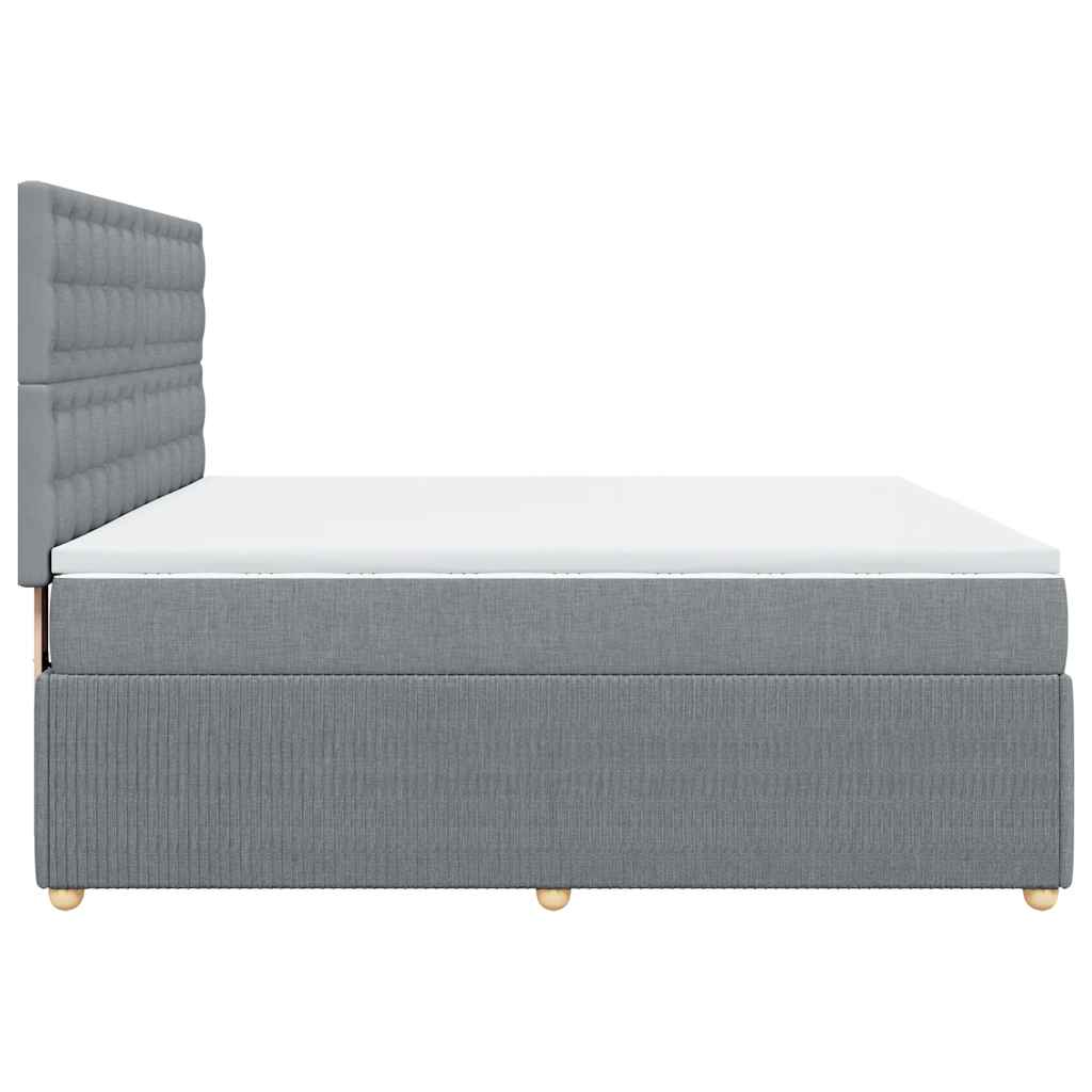 Box Spring Bed with Mattress Light Grey 180 x 200 cm Fabric