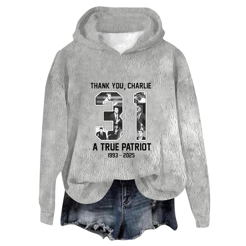 Women's Hooded Long Sleeve Printed Flannel Top Hooded Sweatshirt