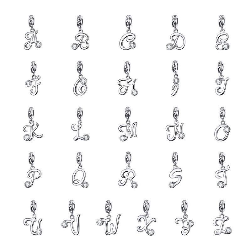 Yinziyun 925 Sterling Silver 26-Letter Charm Bracelet