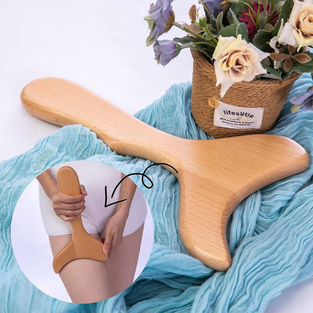 Beech Wood Full Body Gua Sha Board & Massager Set