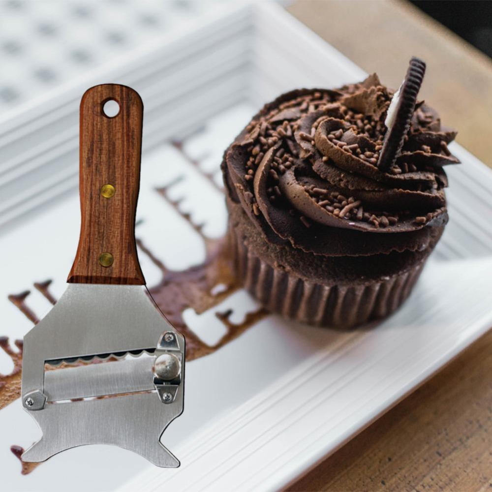 Multifunctional Chocolate Shaver Wooden Handle Truffle Planer Butter Shaver Chocolate Block