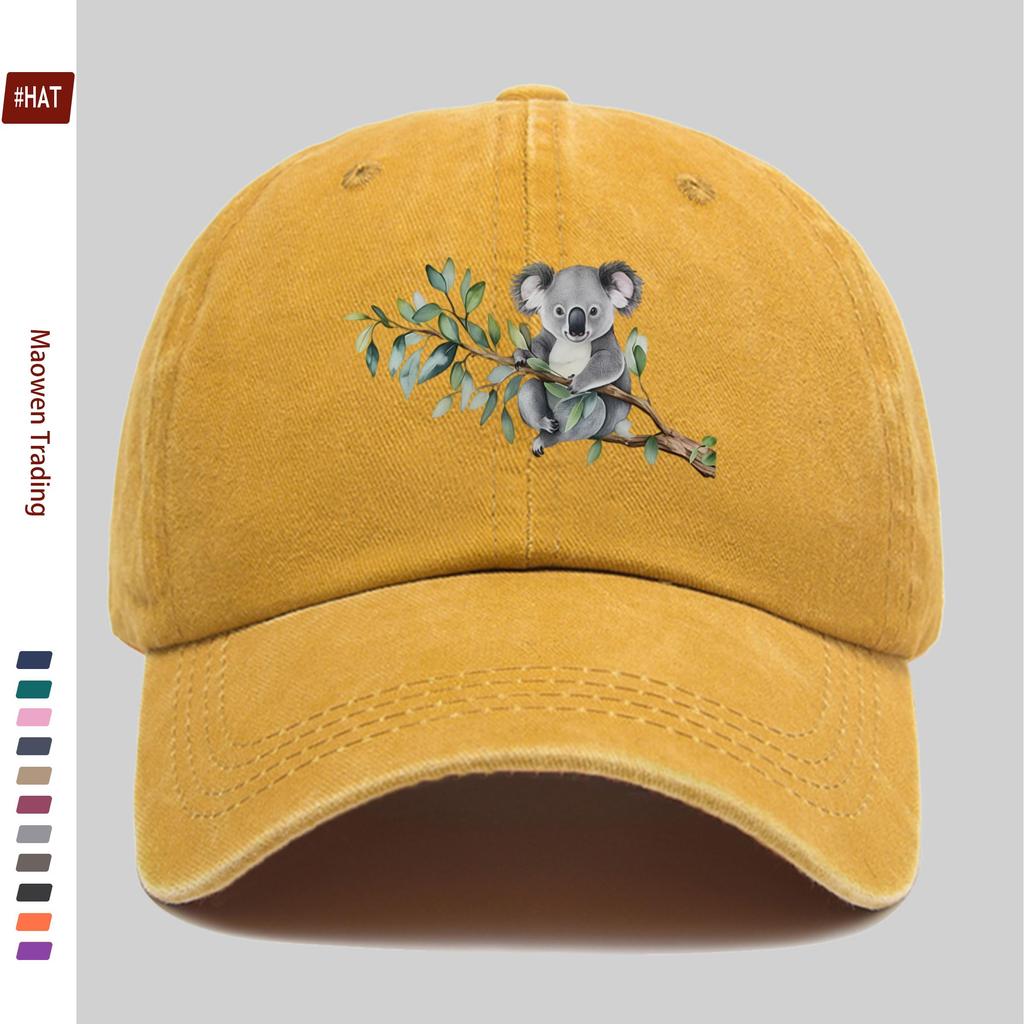 Pc Elegant Koala Holding a Branch Print Pattern Baseball Cap Four Seasons Design Sun Hat Outdoor Travel Decorative Hat Comfo