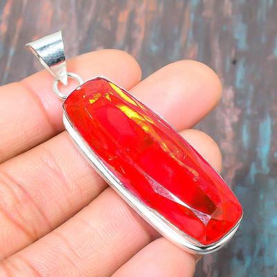 Mozambique Garnet Gemstone Handmade 925 Sterling Silver Jewelry Pendant