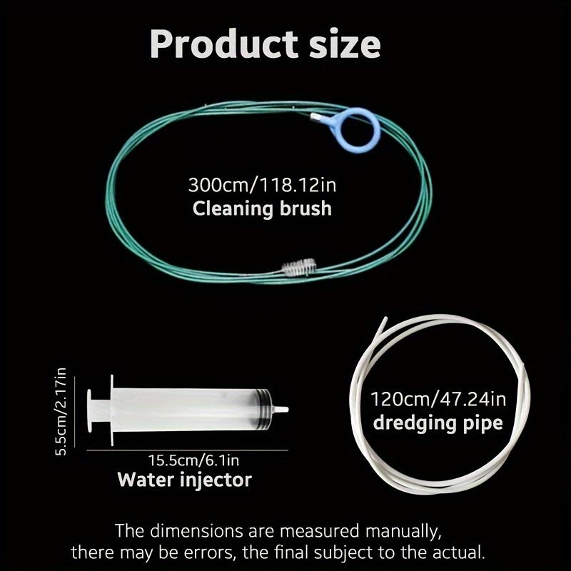 

1 Set, Multi-purpose Drain Hole Cleaning Tool Kit, Includes Water Injector + 3-meter POM Soft Brush + Hose Tool for Unclogging Drain Holes in Sunroofs