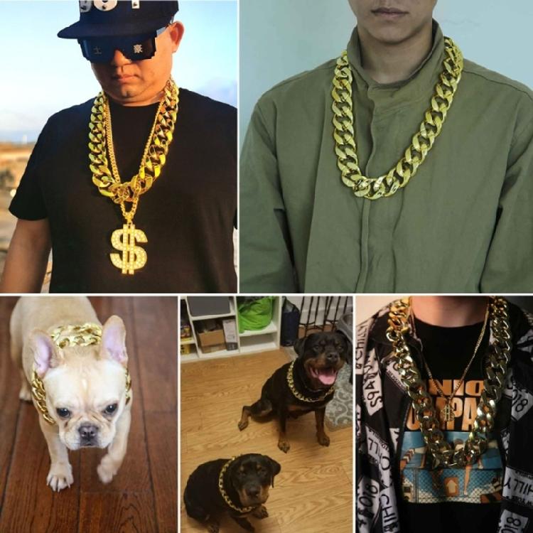 Set of 2 Durable Plastic Gold Chain Necklace Lightweight Neck Chain Comfortable