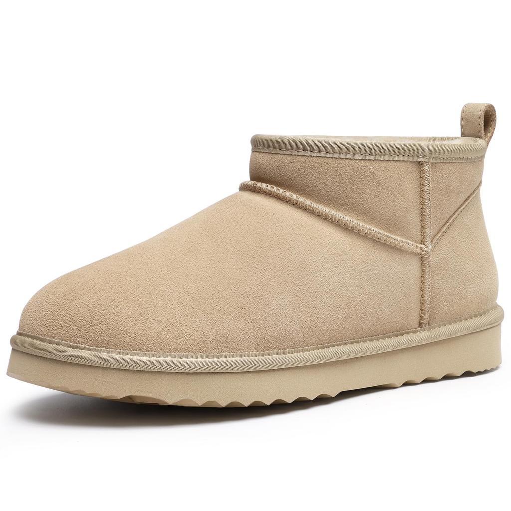 Fashion Kidmi Women's Boots Genuine Suede Mini Boots for Women Winter Fuzzy Snow Boots Short Ankle Boot Fur Lined Snow Boots Women Shoes