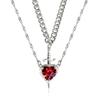 Collar de Cadena de Doble Capa con Colgante en Forma de Corazón y Diseño de Espada Joyería de Acero Inoxidable para Uso Diario y Ocasiones Especiales