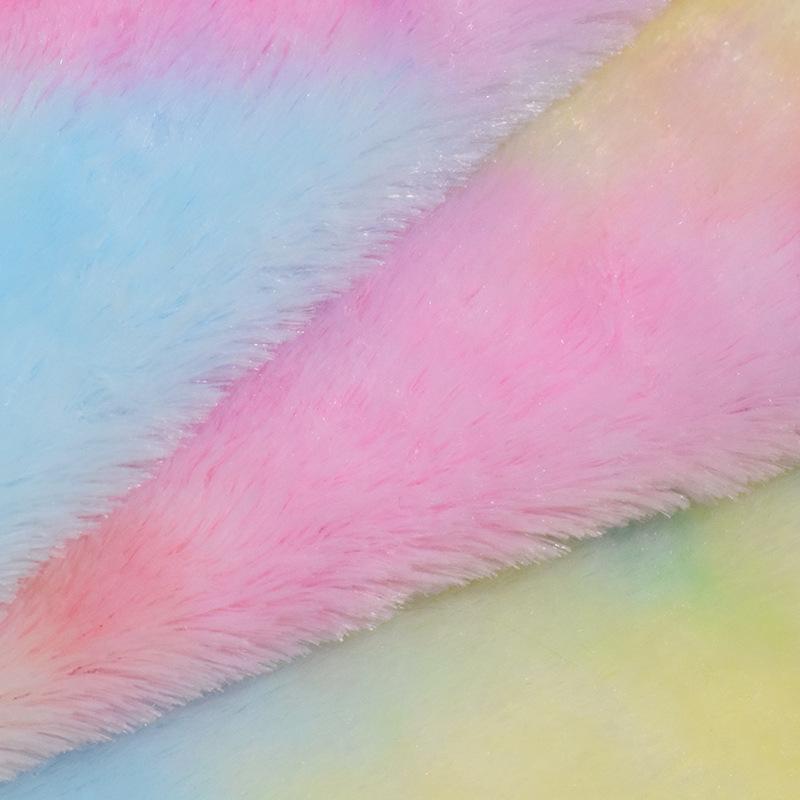 Seven-Color Velvet Rainbow Tie-Dye Gradient Flannel Fabric for Toys & Home Textiles