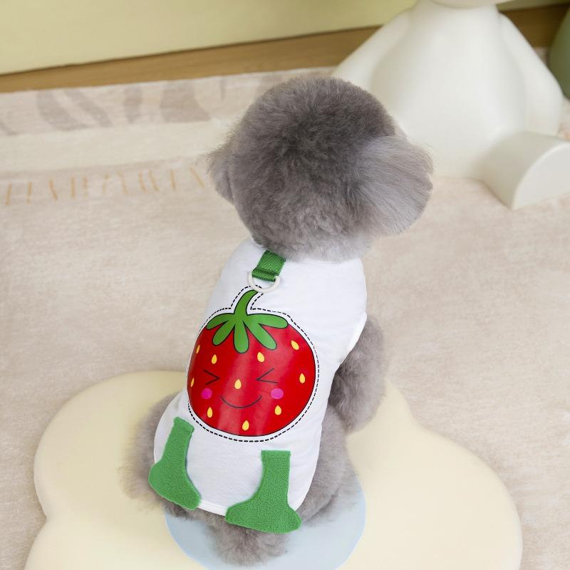 1PC New Designer Pet Dogs Clothes Breathable Spring Summer Vest for Pets Funny Fruit Printing Unisex Sleeveless Cat Clothing
