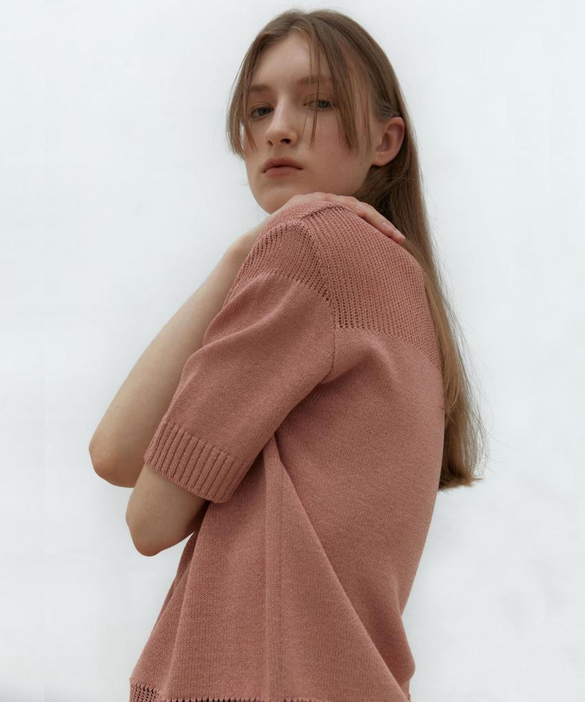 38COMEONCOMMON 21Sr Sand Half Knit (Flamingo)