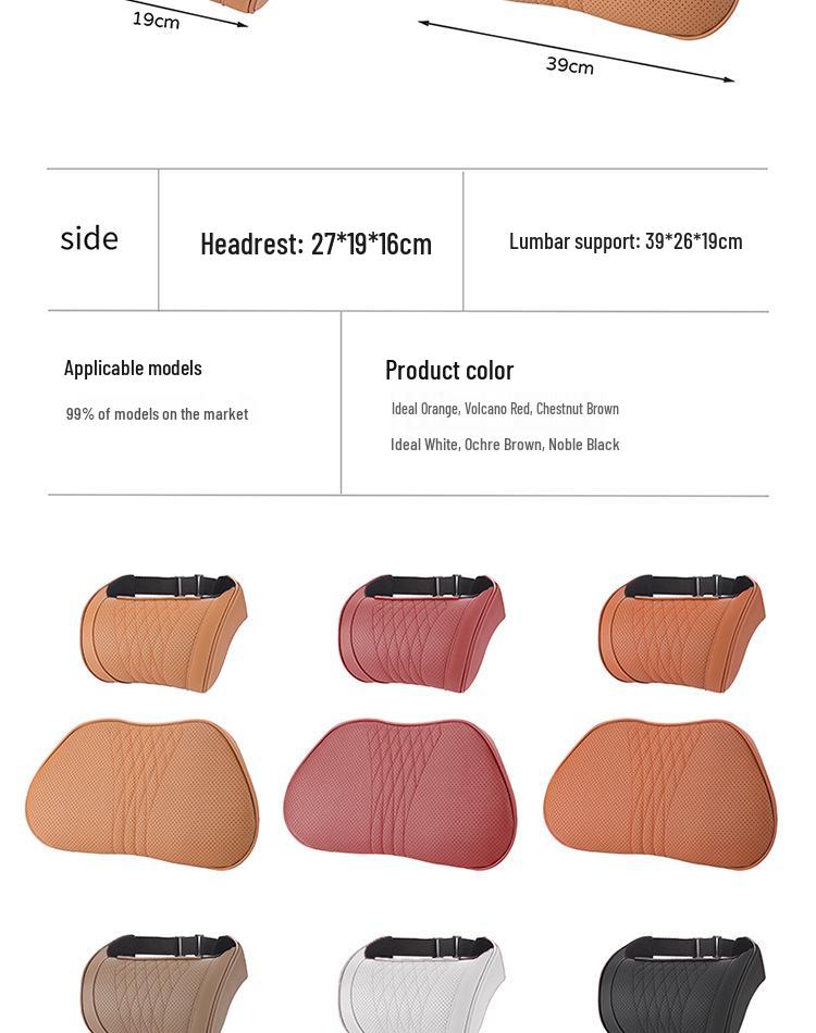 Jordani Premium Poduszka z Pianki Memory na Zagłówek Samochodowy i Podparcie Lędźwiowe