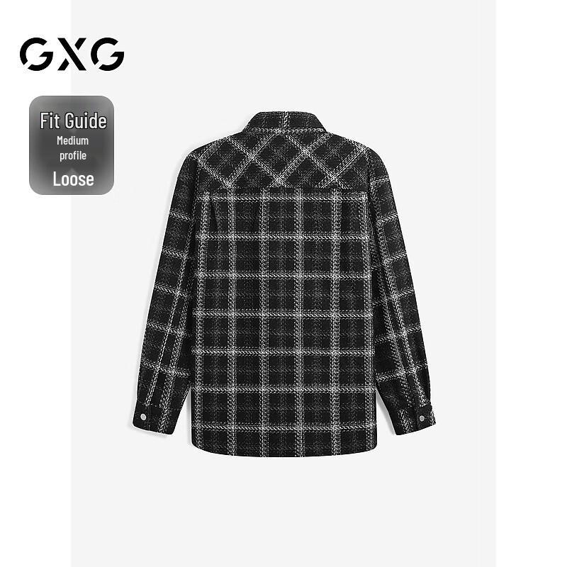 GXG Men's Loose Fit Long-Sleeve Plaid Shirt Jacket