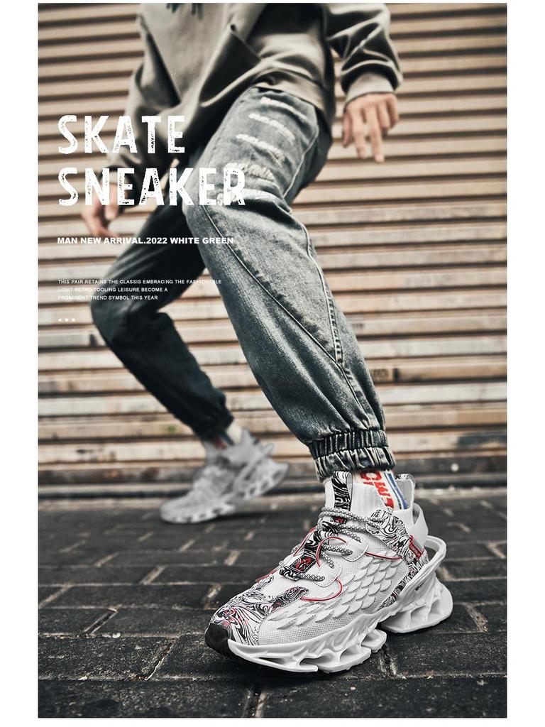 Men's Tech-Inspired Shock-Absorbing Razor Sneakers