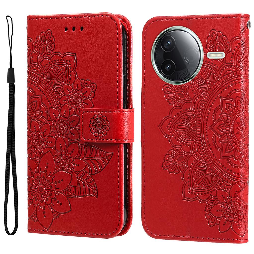 For Xiaomi Poco F7 Pro 5G/Redmi K80 5G Case Floral Pattern PU Leather Wallet Stand Phone Cover