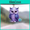 Colorful Acrylic 2d Owl Pendant Adorable Cartoon Style Car Interior Accessory