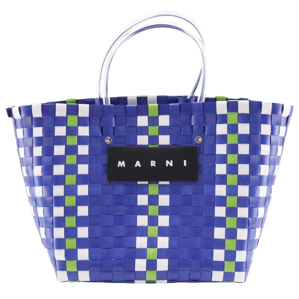 

MARNI Flower cafe picnic bag Handbag basket Blue polypropylene Women Used