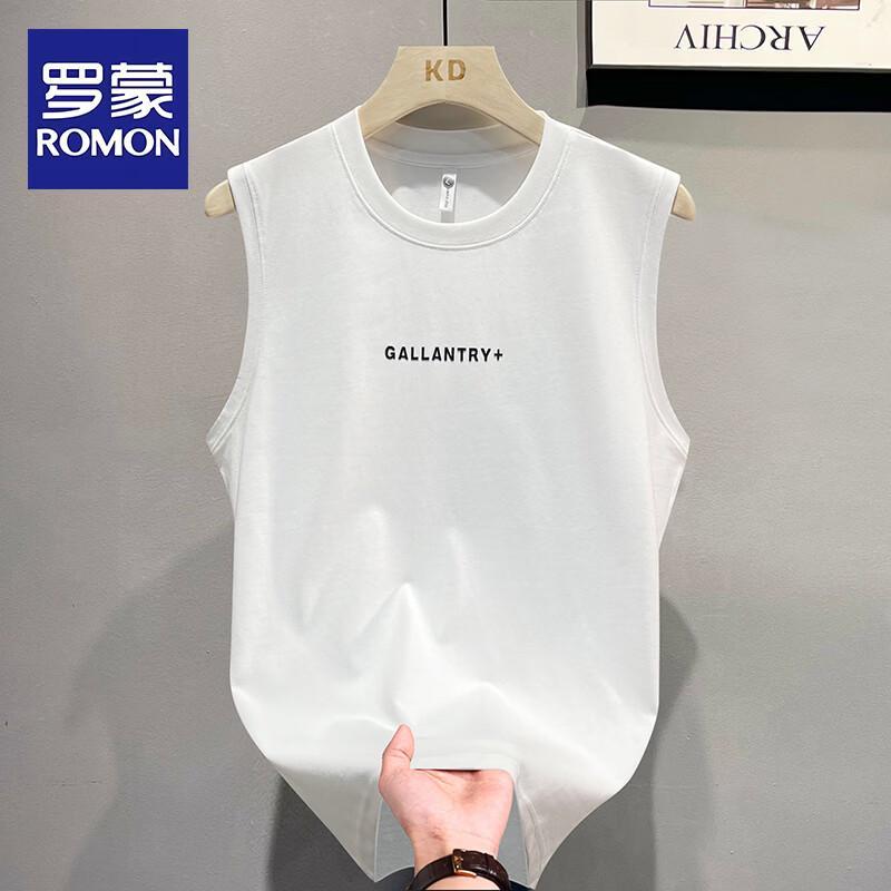 ROMON Men s Letter Print Sleeveless Tank Top M