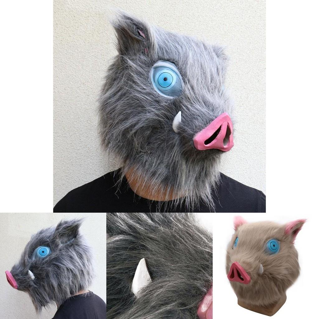 Authentic Anime Demon Slayer Kimetsu No Yaiba Hashibira Inosuke Pig Cosplay Mask Ideal For Costume Parties