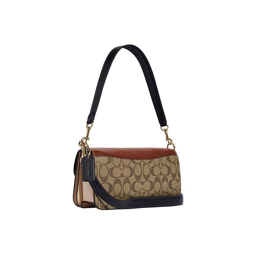 COACH Morgan 27 Classic Vintage Floral Pattern Flip-Top Handbag  Crossbody Bag  Shoulder Bag  Large Capacity  Women's  Khaki and Brown